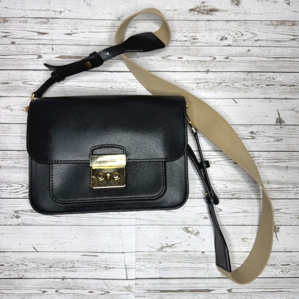 Michael Kors Sloan Editor Leather Shoulder Bag | Black | Large